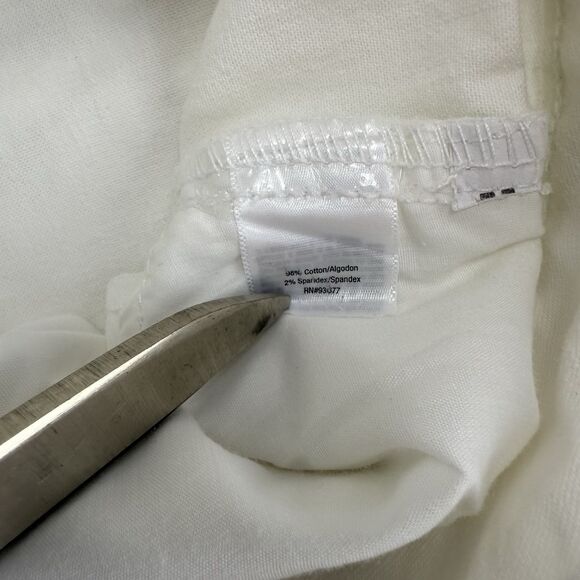 St. Johns Bay Size 12 Petite White Capri Pants W/ Belt, Stretch Cotton/Spandex - Picture 5 of 10